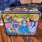 Vintage The Munsters Collectible Metal Lunchbox With Green The Munsters Thermos