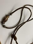 Long 56    Antique Victorian Woven Hair Mourning Necklace Funeral Death
