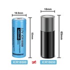 2pcs Rechargeable Li-ion Batteries Icr 18500 1400mah 3 7v Button Top For Lights