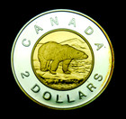 1997   2 Silver Toonie Uncirculated Fully Proof Celebrating The Goal  24k Gold