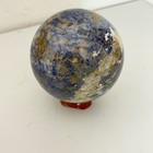 Vintage Sunset Sodalite Crystal Sphere  Blue Polished Stone  With Stand 1 71lb