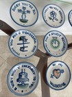 M a  Hadley Hand Painted Signed Ceramic Coaster Lot Of 9 Special Occasion