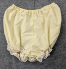 Vintage Polly Flinders Dress Baby Girls 12m Smocked Bloomers Set Yellow Retro