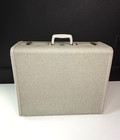 Vintage 1950s Beige Tweed Samsonite Suitcase Case Hard Large Luggage Mcm White