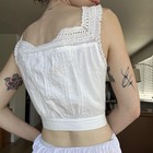 Antique Edwardian White Cotton Corset Cover Crochet Yoke Monogram R