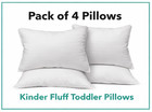 4 Toddler Pillows 13x18 Kinder Fluff     Soft Cotton Kids Bed Daycare Nap Pack