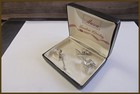 New In Original Box Vintage  Anson Set Silver Tone Cufflinks   Tie Tack