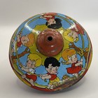 Vintage Ohio Art Tin Lithograph With Children Playing Toy Top A1-28