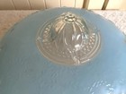 Antique Vintage Blue Frosted Glass Suspension Ceiling Dome Light Fixture 3 Holes