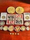Ten Independence Day American Eagle 999 Fine Silver 24k Gold Coin Bullion Round
