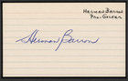 Signed Herman Barron Index Card Autographed 1st Jewish Pga Tournament Winner Psa