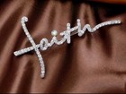Faith Brooch - Lapel Pin Jewelry - Silver Metal - Rhinestones - God - W gift Box