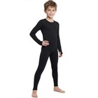 Thermal Underwear For Kids   boys Fleece Lined Base Layer Long Johns Large Black