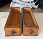 2 Vintage Sewing Machine Cabinet Wood Drawers Mission Style 3x5x4 In 