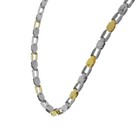 Stainless Steel Two-tone Mens Bracelet Necklace Jewelry Set