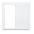 Utility Left-hand Single Slider Vinyl Window Pane Glazed Glass With Screen White