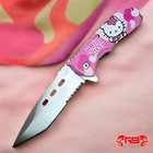 8  Pink Hello Kitty Spring Assisted Folding Pocket Knife Blade Assist Open