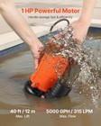 Vevor 1 Hp Submersible Trash Pump Sump Sewage Pump 5000 Gph 40 Ft Lift Cast Iron