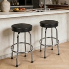 Swivel Bar Stool With Footrest  Padded Seat