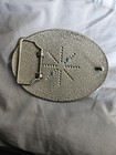 Men s Oval Western Belt Buckle Metal Gold silver Tone Floral Scroll Initial K