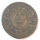 1861 Nova Scotia Half Cent Nice Original Xf  Km-7 Mintage 400k Chrc