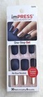 Kiss Impress Navy Blue gold Accents Press-on Nails Bells   Whistles  75999 