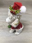 Pier 1 Poodle Wearing Santa Hat   Coat Glitter Accents Christmas Xmas Ornament