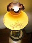 Fenton Burmese Lamp Hand Painted Roses Signed 1973 20  Works