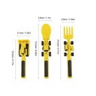 Construction Utensils Set Toddler Spoon Fork   Pusher Bulldozer Excavator Yellow