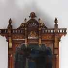 Eastlake Aesthetic Walnut Burl Hall Mirror Gilt Highlights C1870