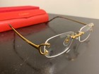 Vintage Cartier C Decor 53mm Gold Rimless Glasses Eyeglasses Frames France