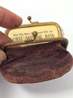 Antique First National Bank Fleetwood Pa Advertising Coin Purse Kiss Clasp