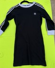 Adidas Originals 3-stripes Dress In Black With Iconic White Sleeve Stripes Szxs