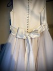 Confirmation Size 6 White Sleeveless Dress Satin Bow Buttons Veil Formal