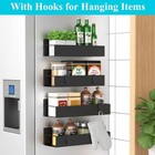 Metal 4 Pack Magnetic Spice Storage Rack Organizer For Refrigerator And Oven  Bl