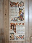 Vintage Calendar Bamboo Scroll Art Wall Hanging Four Seasons scenic Woods 1983