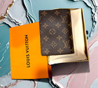 Authentic Louis Vuitton Monogram Passport Cover Brown W dust Bag   Box Usa