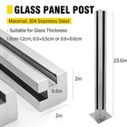 23 6 Inches Glass Balustrade Corner Post 304 Stainless Steel Glass Railing Post