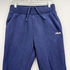 Fila Fleece Jogger Pants Womens S Fits 29x29  Blue Cotton Tapered Leg Sweatpants