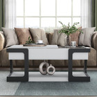 Stylish Gold Lift-top Coffee Table With Hidden Storage For Living Room   Bedroom