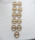 Lot Of 11 Vintage Gold Plated Oval Cab Cabochon Bolo Bola Tie Mounting