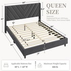 Queen Bed Frame Upholstered Platform Tufted Headboard Dark Gray Yaheetech Slat