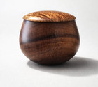 Rare Koa Wood Bowl  Artist Signed Dan Deluz  Lidded Bowl Excellent Condition 