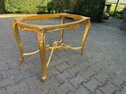 Coffee Table French Louis Xvi Gold Marble Beech Wood Vintage 1940s
