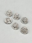 6 X Art Nouveau Sterling Silver Buttons  James Deakin   Sons  Chester  1901