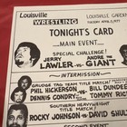 1977 Louisville Wrestling Card Andre The Giant Vs Jerry Lawler Louisville Garden