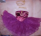  Gold Gilded Short Ballet Costume Graduated Tutu Velvet W accessories 3 Colors