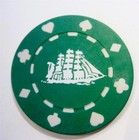 Cutty Sark Clay Composite Vintage Poker Chip Set 10 Clipper Ship Green New Cond