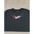 Nike Dri-fit Crop Top Womens Medium Black Graphic Swoosh Excellent Loose Fit