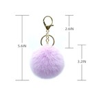 4 Pcs Pom Pom Keychains - Faux Fur Ball Key Rings Fluffy Rabbit Fur Style D